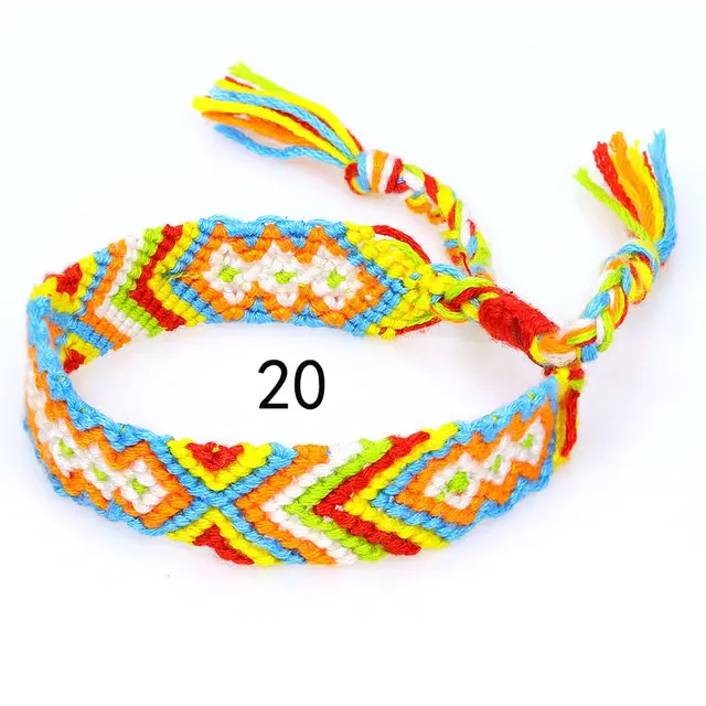 Nepal Ethnic Style Woven Rainbow Bracelet Style 20 - Shop at LoveMi