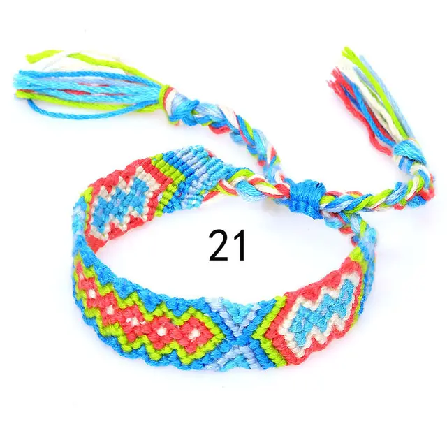 Nepal Ethnic Style Woven Rainbow Bracelet Style 21 - Shop at LoveMi