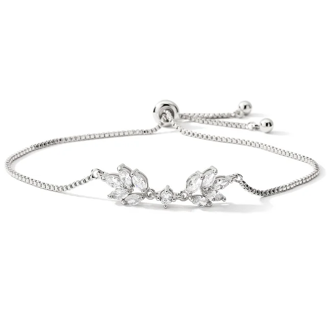 Special interest Design Personalized Creative Zipper Open Adjustable Zircon Bracelet White White Gold Plated - Shop at LoveMi