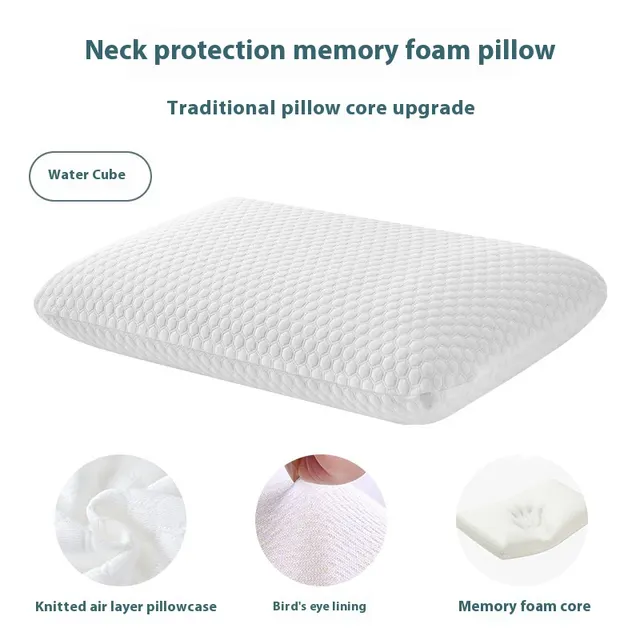 Memory Foam Slow Rebound Cervical Spine Neck Support Household Memory Pillow Water Cube - Shop at LoveMi