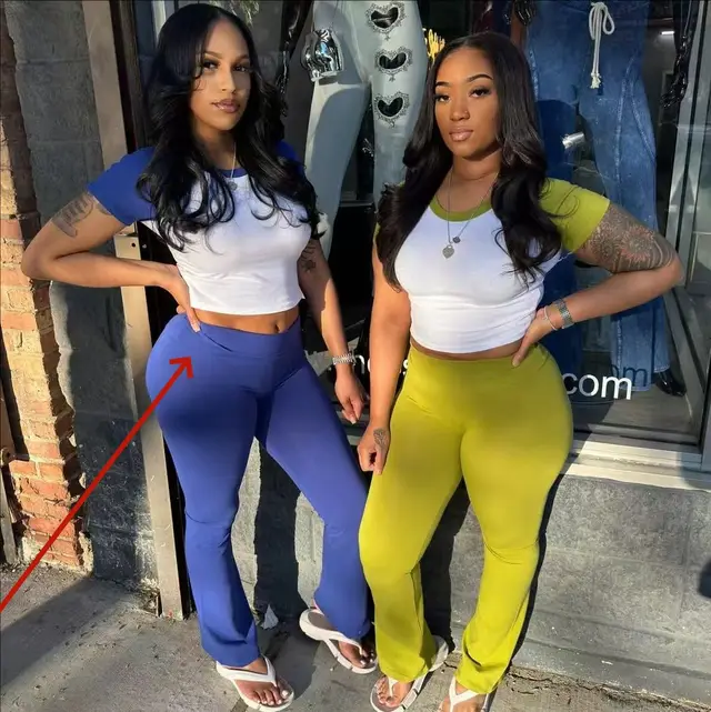 Women's Contrast Color Short sleeved Trousers Casual Two piece Suit Blue - Shop at LoveMi
