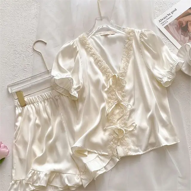 Women's Thin Ice Silk Silk Homewear Apricot 9967 - Shop at LoveMi