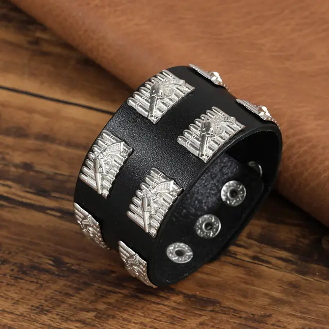 Men's Brown Black Bullet Vintage Bracelet Ornament Black Pistol - Shop at LoveMi