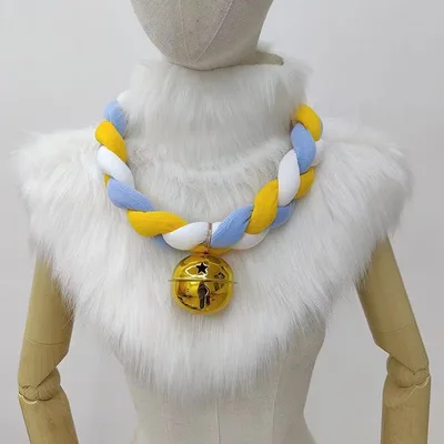 Three strand Color Collar Sky Blue Yellow And White - Shop at LoveMi