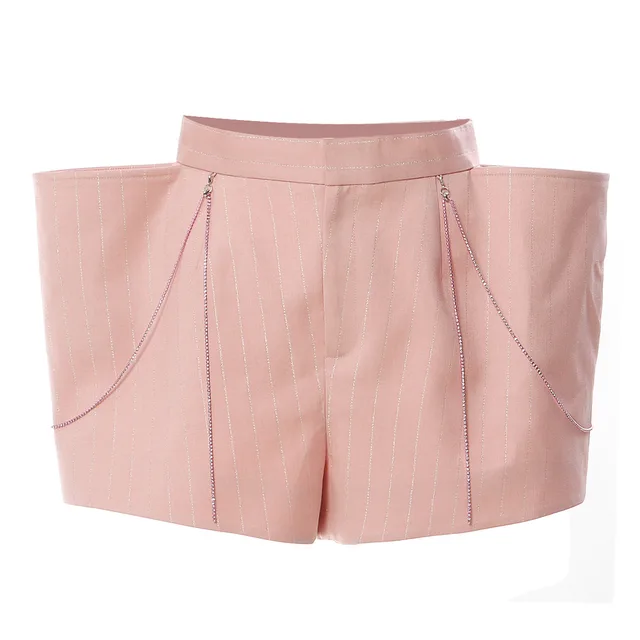 Rhinestone Strip Domineering Exaggerated Style Crisp Neutral Shorts Hot Pants Women Dried Shrimp Powder - Shop at LoveMi