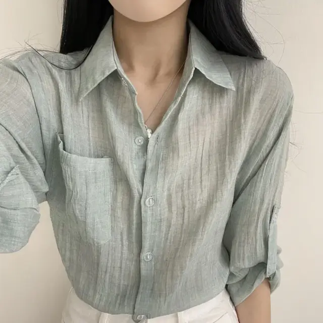 Women's Long sleeved Sun proof Lightweight Blouse Gray - Shop at LoveMi