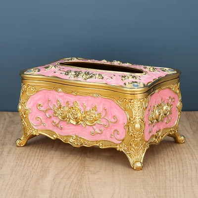 Light Luxury Tissue Retro Cute KTV Hotel Napkin Paper Box Gold Powder - Shop at LoveMi