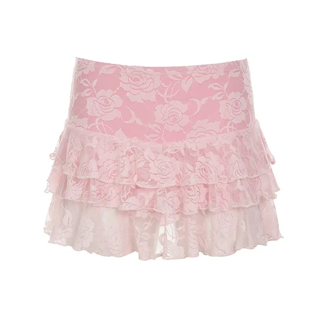 Backless One Piece Strap Vest Low Waist Cake Skirt Women's Clothing 30568 Light Pink Skirt - Shop at LoveMi