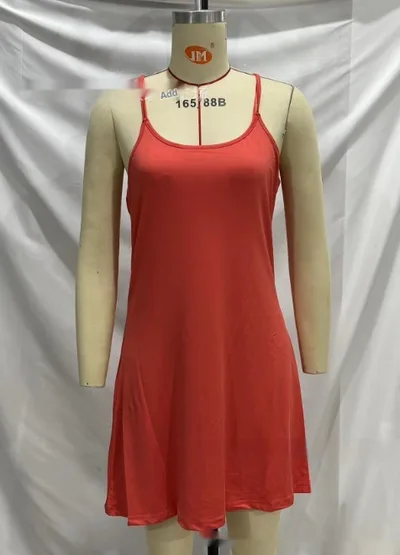 Women's Yoga Clothes Sling Dress Blouse And Pants Orange Red - Shop at LoveMi