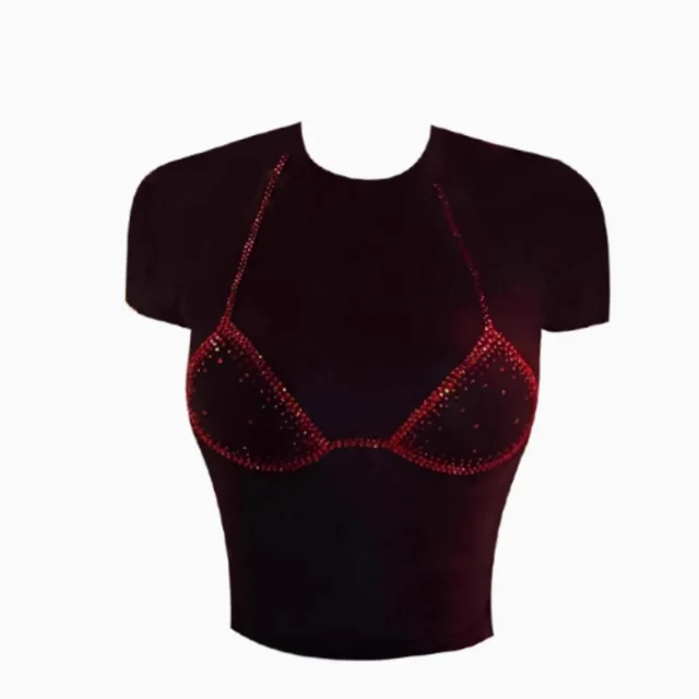 Bikini Short Sleeved T shirt For Women's Summer Slimming And Slimming Short Top Black - Shop at LoveMi