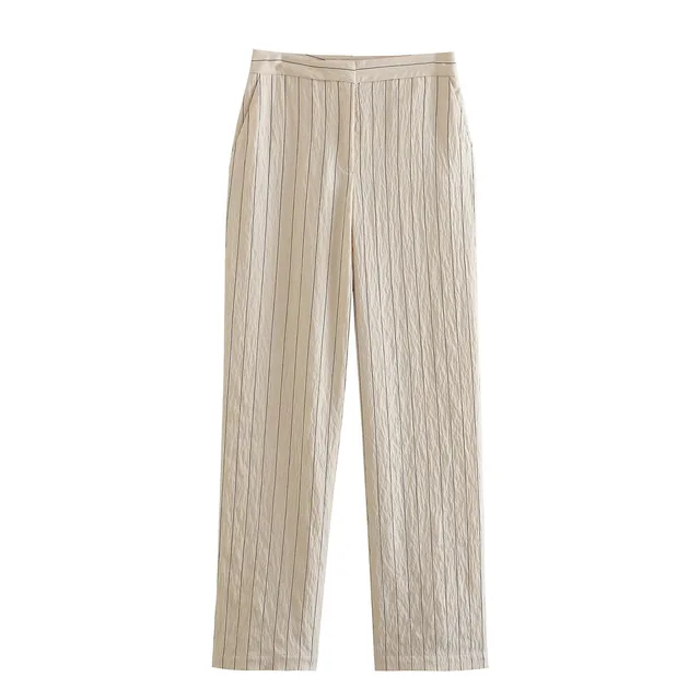 Spring NEW Long Sleeve Double Breasted Suit Jacket High Waist Casual Pants Striped Suit Casual Pants - Shop at LoveMi