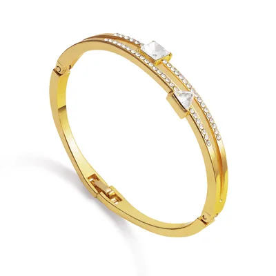 European And American Geometric Square Diamond Bracelet Kc Gold - Shop at LoveMi
