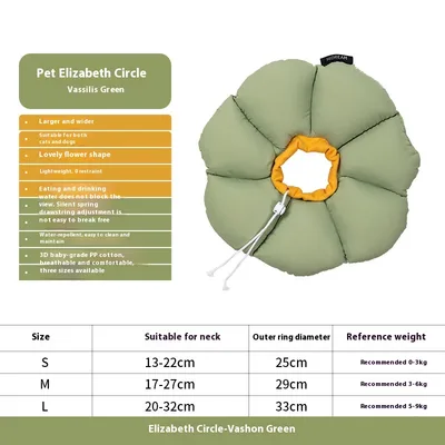 White Ring Head Cover Soft Cat Sterilization Waterproof Waxon Green - Shop at LoveMi