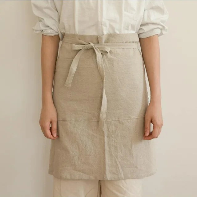 Artistic Retro Cotton And Linen Half length Apron Short Apron - Shop at LoveMi