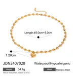 Stainless Steel Beaded Love Necklace 18k Golden Clavicle Chain - Jdn2407020