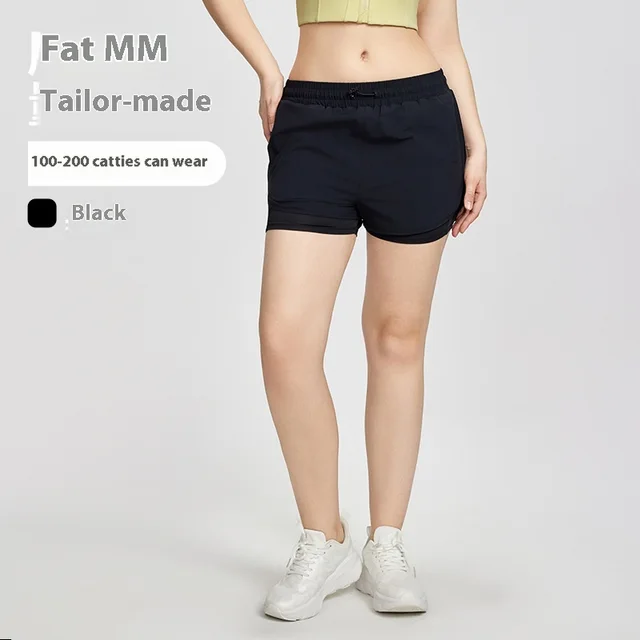 Outdoor Wear Anti exposure Pocket Drawstring Yoga Shorts Black - Shop at LoveMi