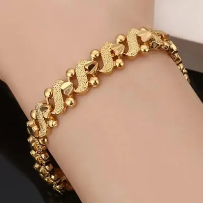 Brass Plated 24k Gold Bracelet Yellow Gold - Shop at LoveMi