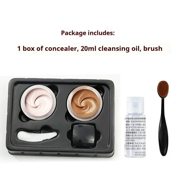 Two tone Tattoo Concealer Waterproof And Sweat proof Concealer Brush Cleansing Oil - Shop at LoveMi