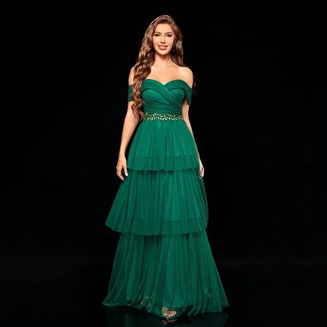 French Tube Top Mesh Dress Dark Green - Shop at LoveMi