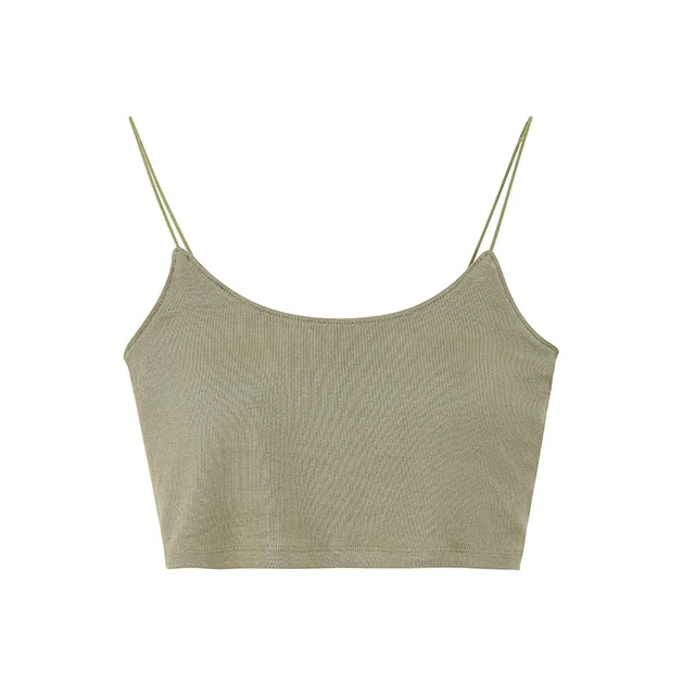 Fashionable All match Stretch Slim Strap Top For Women Cedar Card - Shop at LoveMi
