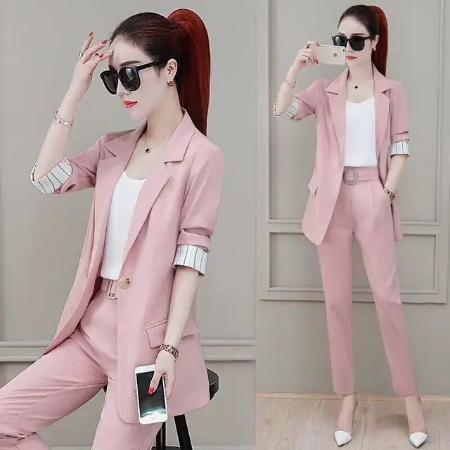 Suit Jacket Two piece Business Wear Pink - Shop at LoveMi