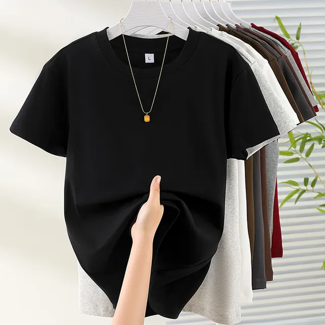 Women's All match Fashion Thread Short sleeved T shirt Black - Shop at LoveMi