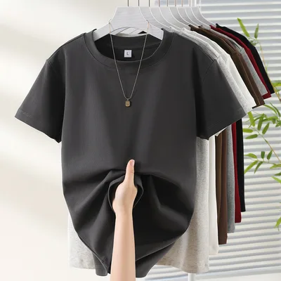 Women's All match Fashion Thread Short sleeved T shirt Carbon Gray - Shop at LoveMi