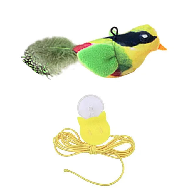 Cat Toy Simulation Will Call Bird To Swing Hanging Door Hanging Cat Teaser Green White Eyebrows Bird - Shop at LoveMi