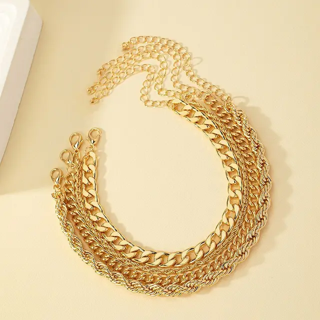 Vintage Hemp Flowers Chain Twin Bracelet Gold - Shop at LoveMi
