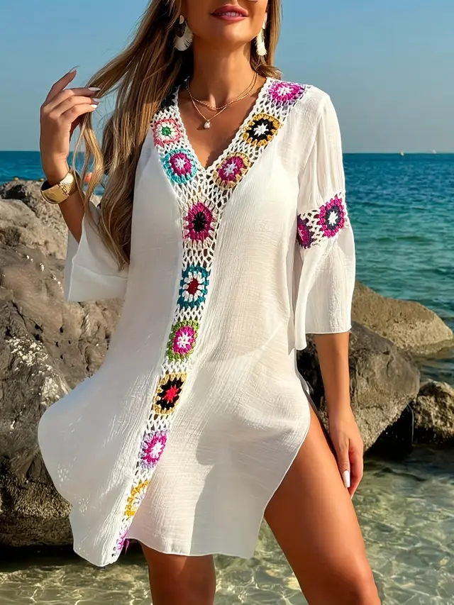 Split Long Dress Robe Beach Overskirt White - Shop at LoveMi