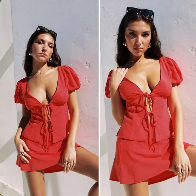 Short Skirt Women's Fitness Tennis Culottes Suit Red - Shop at LoveMi