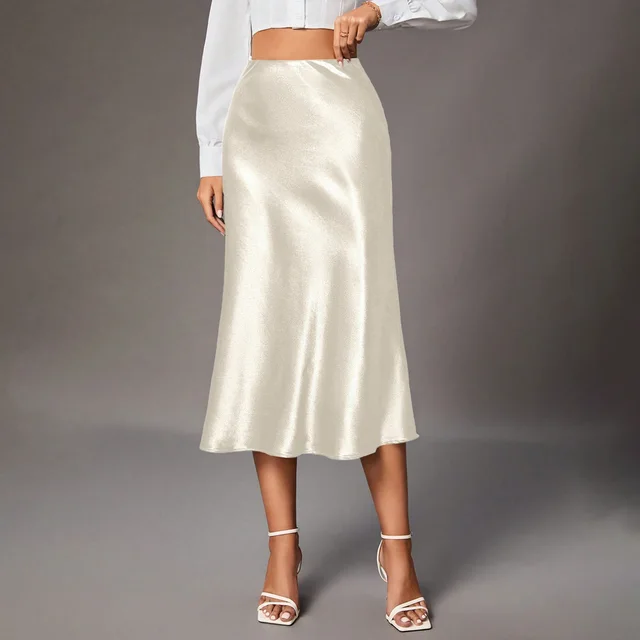 High Grade Small Artificial Silk European And American Skirt Apricot - Shop at LoveMi