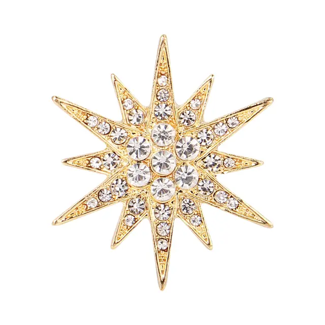 Diamond Fashion Cufflink Brooch Accessories Gold - Shop at LoveMi