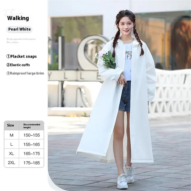 Raincoat Female Electric Battery Motorcycle Outerwear Single Pearl White Hiking - Shop at LoveMi