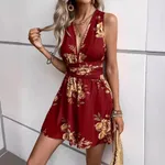 V-neck Strap Backless Multicolor Printed Jumpsuit - Xxxxxl