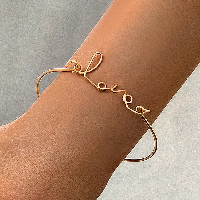 Bow Letter Personality Geometric Irregular Bracelet 42482Color - Shop at LoveMi