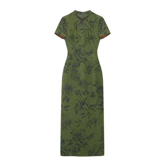 Retro New National Style Dress Women 1264 Short Sleeve - Shop at LoveMi