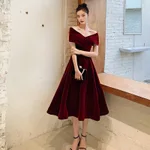 Wine Red Suede Medium Length