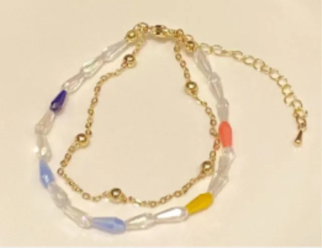 New Color Crystal String Beads Double Layer Twin Bracelet Color Bracelet - Shop at LoveMi