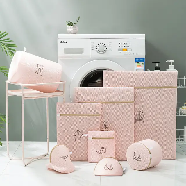 Sandwich Extra Thick Laundry Bag Anti deformation Protective Laundry Bag Pink 8 Piece Set - Shop at LoveMi