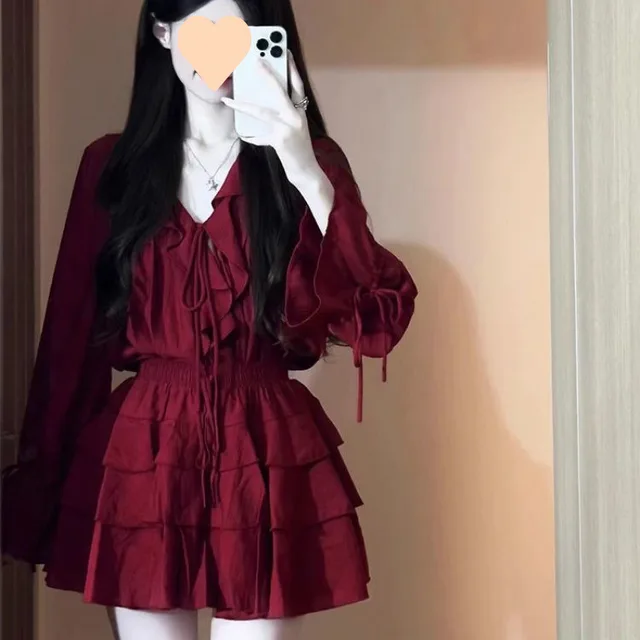 Sunset Glow Love Red Ruffled Suit Top And Skirt - Shop at LoveMi