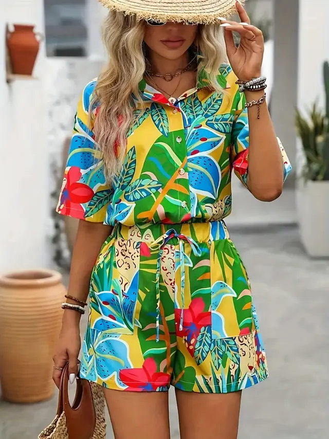 Hawaiian Style Short Sleeve Shirt Shorts Suit Mcc01178 - Shop at LoveMi