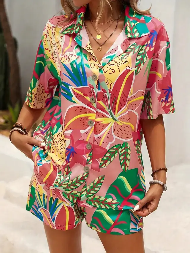 Hawaiian Style Short Sleeve Shirt Shorts Suit Mcc01179 - Shop at LoveMi