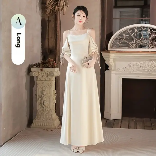 Summer Champagne Niche High end Dress Champagne Style A - Shop at LoveMi