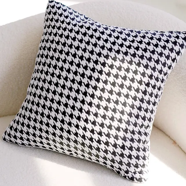 Black And White Simple Living Room Sofa And Bedside Abstract Pillow Houndstooth - Shop at LoveMi