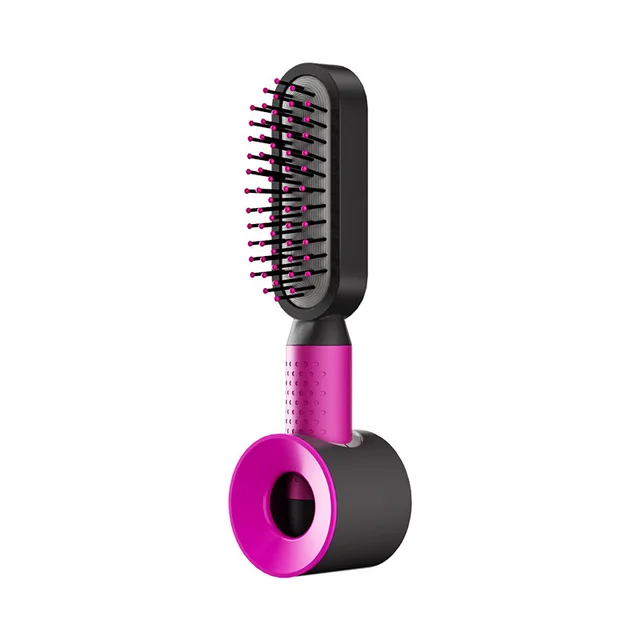 Comb Women's Airbag Comb Special Long Hair Air Cushion Comb Household Anti static Fluffy Portable Scalp Press Massage Comb Rose Red With Base - Shop at LoveMi