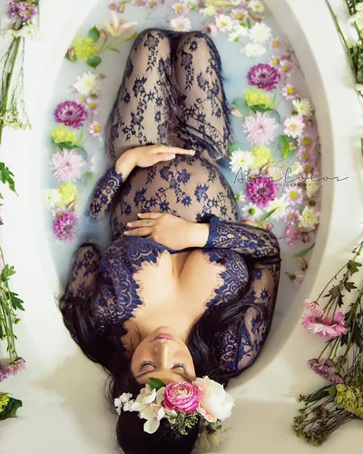 Lace See Through Maternity Dress Black - Shop at LoveMi