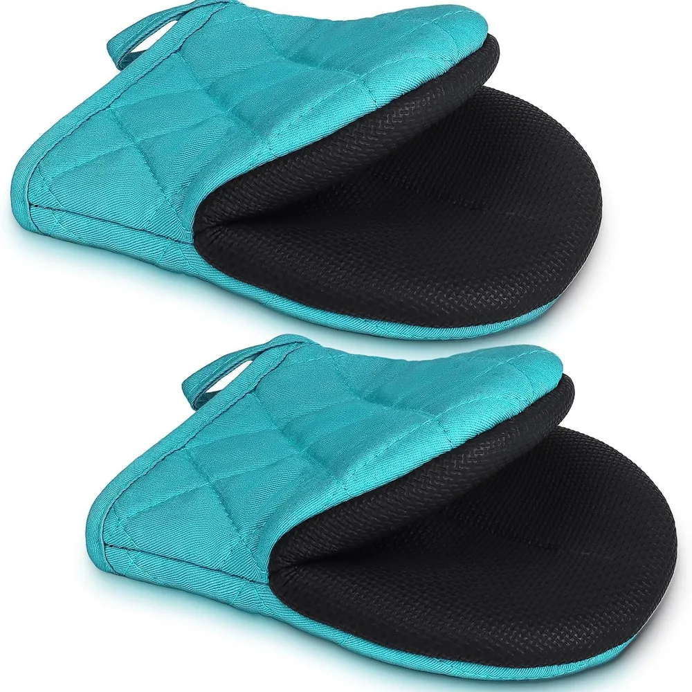 Non-slip Duckbill Gloves High Temperature Resistant Oven - Blue Double Package - View 1
