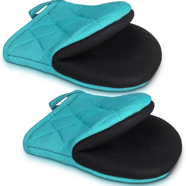 Non slip Duckbill Gloves High Temperature Resistant Oven Blue Double Package - Shop at LoveMi