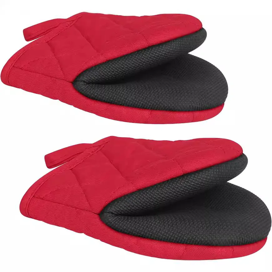 Non-slip Duckbill Gloves High Temperature Resistant Oven - Red Double Package